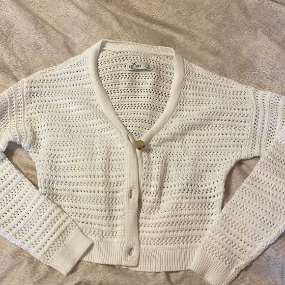Hollister Easy Open-Stitch Crochet-Style White Cardigan - Picture 2 of 4